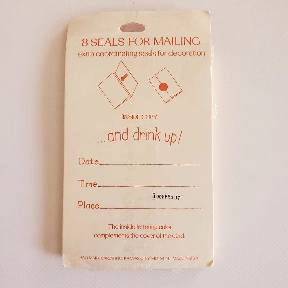 Hallmark Mouse Diving Into Martini Glass Cocktail Invitations NIP Vintage